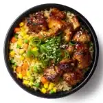High Protein Crispy Garlic Chicken Fried Rice Recipe