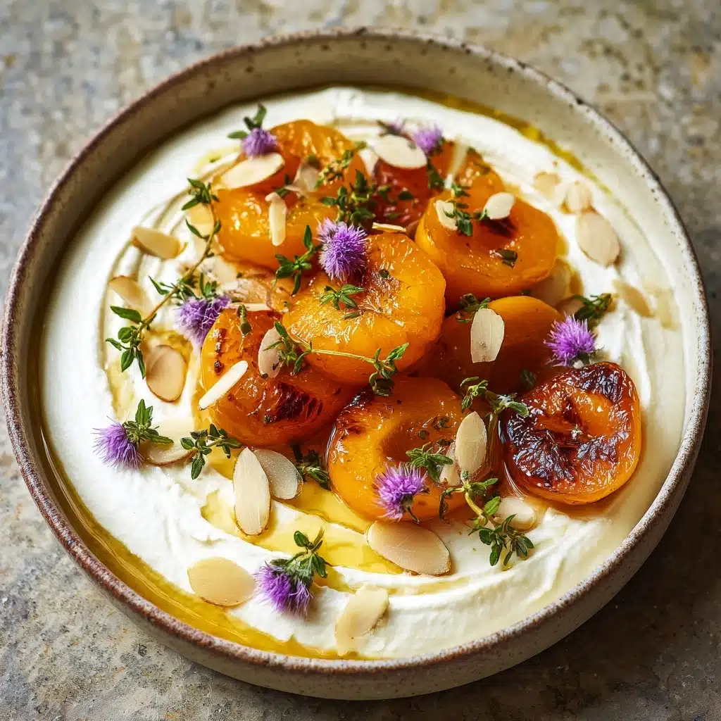 Grilled Apricots with Whipped Goat Cheese & Thyme Honey Recipe