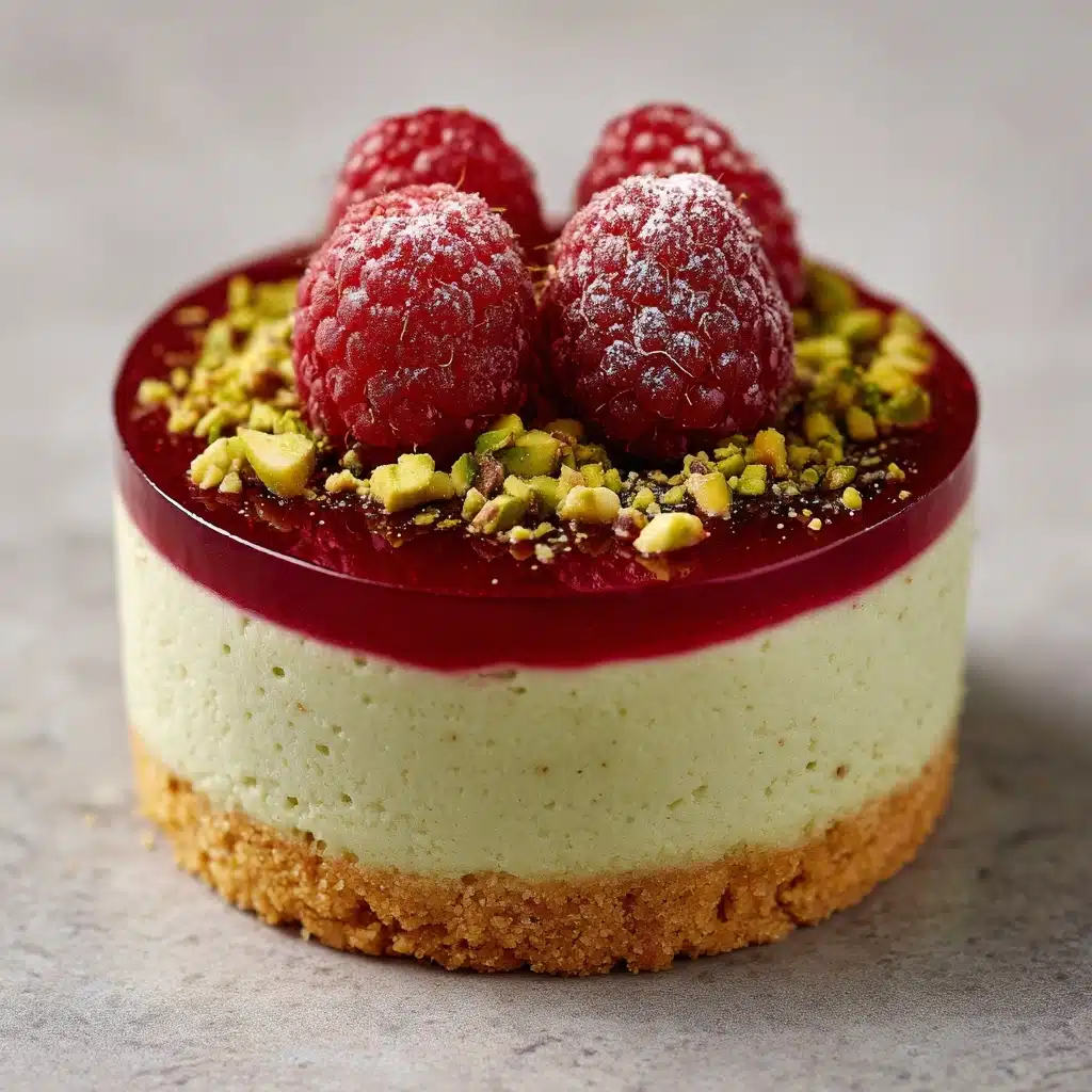 Raspberry Pistachio Mousse Cakes Recipe - Recipe Image