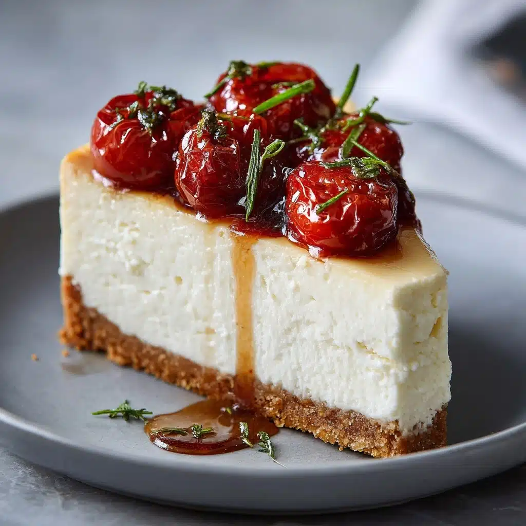 Savory Cheesecake with Roasted Tomato Jam & Parmesan Crust Recipe - Recipe Image