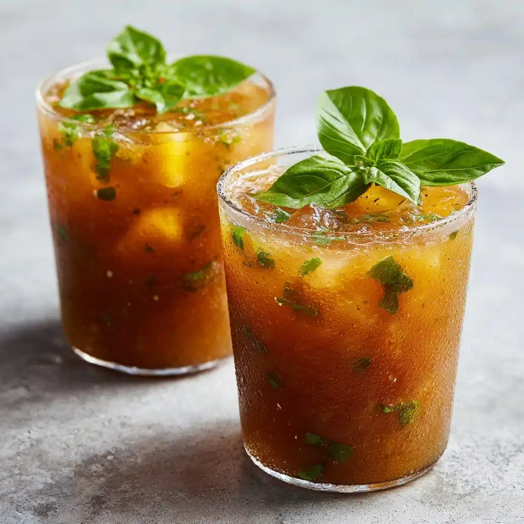 Peach Basil Iced Tea Recipe - Recipe Image