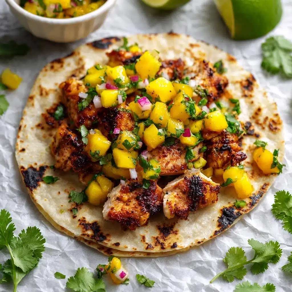 Jerk Chicken Burritos with Mango Salsa Recipe - Recipe Image