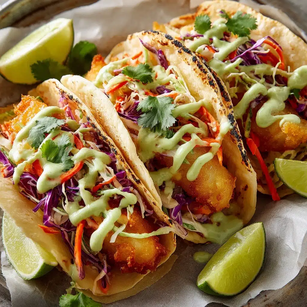 Crispy Fish Tacos with Cilantro Lime Slaw Recipe - Recipe Image