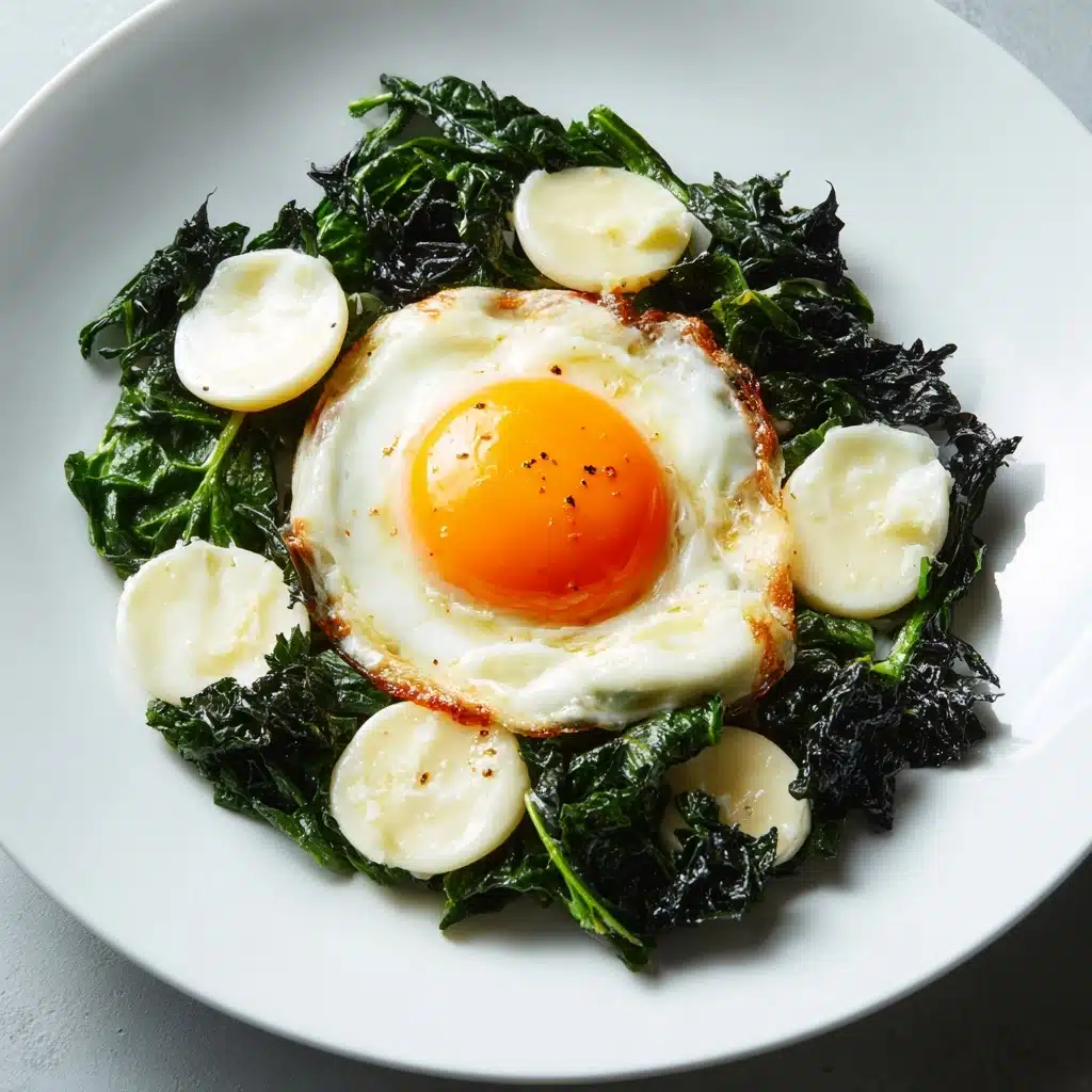 Sautéed Greens with Fried Eggs Recipe - Recipe Image