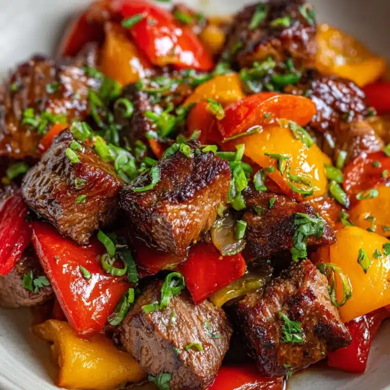 Air Fryer Honey Garlic Steak Sweet Pepper Bites Recipe