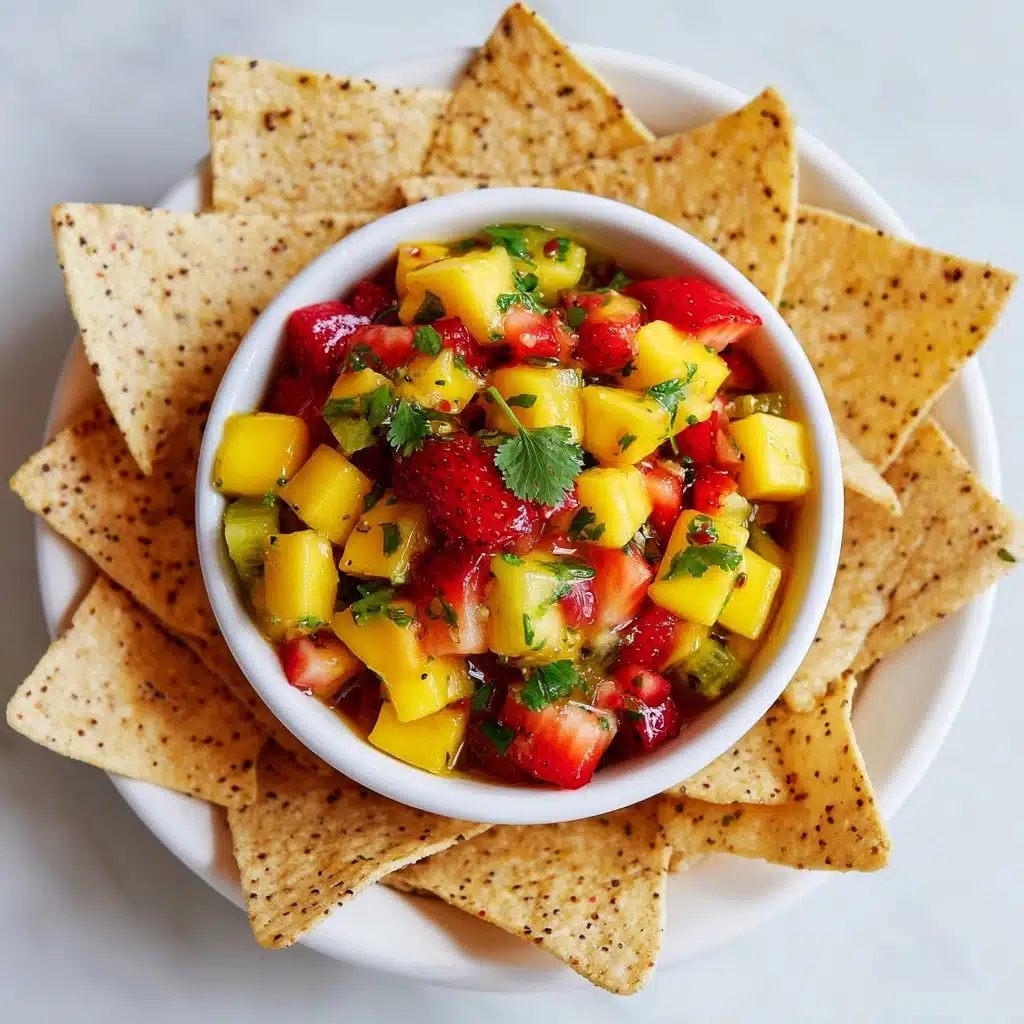 Strawberry Mango Salsa with Cinnamon-Sugar Tortilla Chips Recipe - Recipe Image