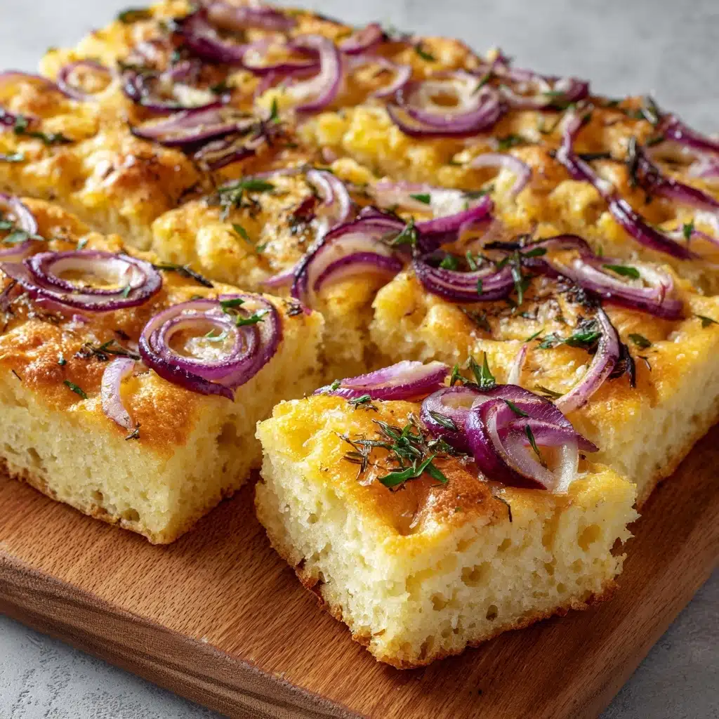 No-Knead Focaccia with Shallot Pissaladière Recipe - Recipe Image