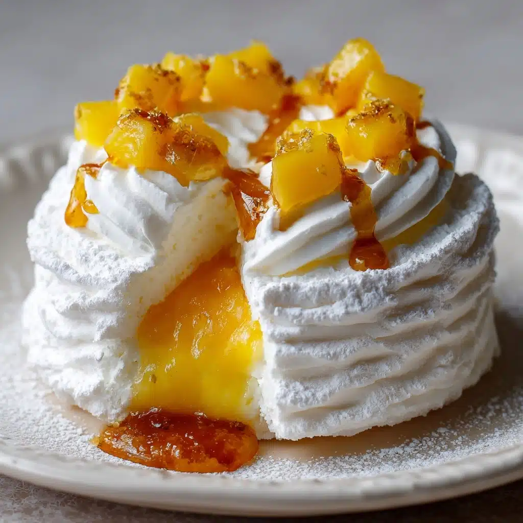 Miso Mango Meringue Clouds with Caramel Swirl Recipe - Recipe Image