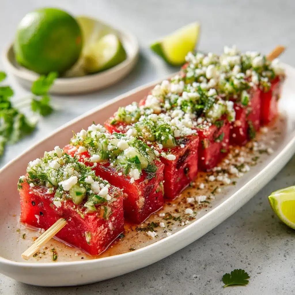 Watermelon Feta Tajín Skewers Recipe - Recipe Image