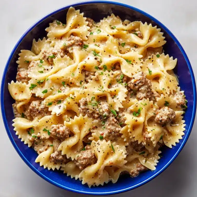 Creamy Beef and Bowtie Pasta Recipe