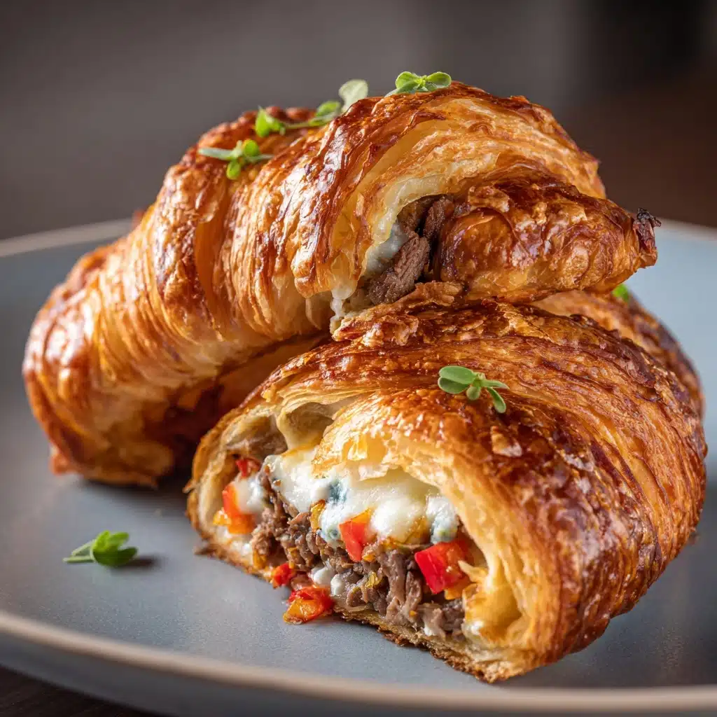 Philly Cheese Steak Crescent Ring Recipe - Recipe Image