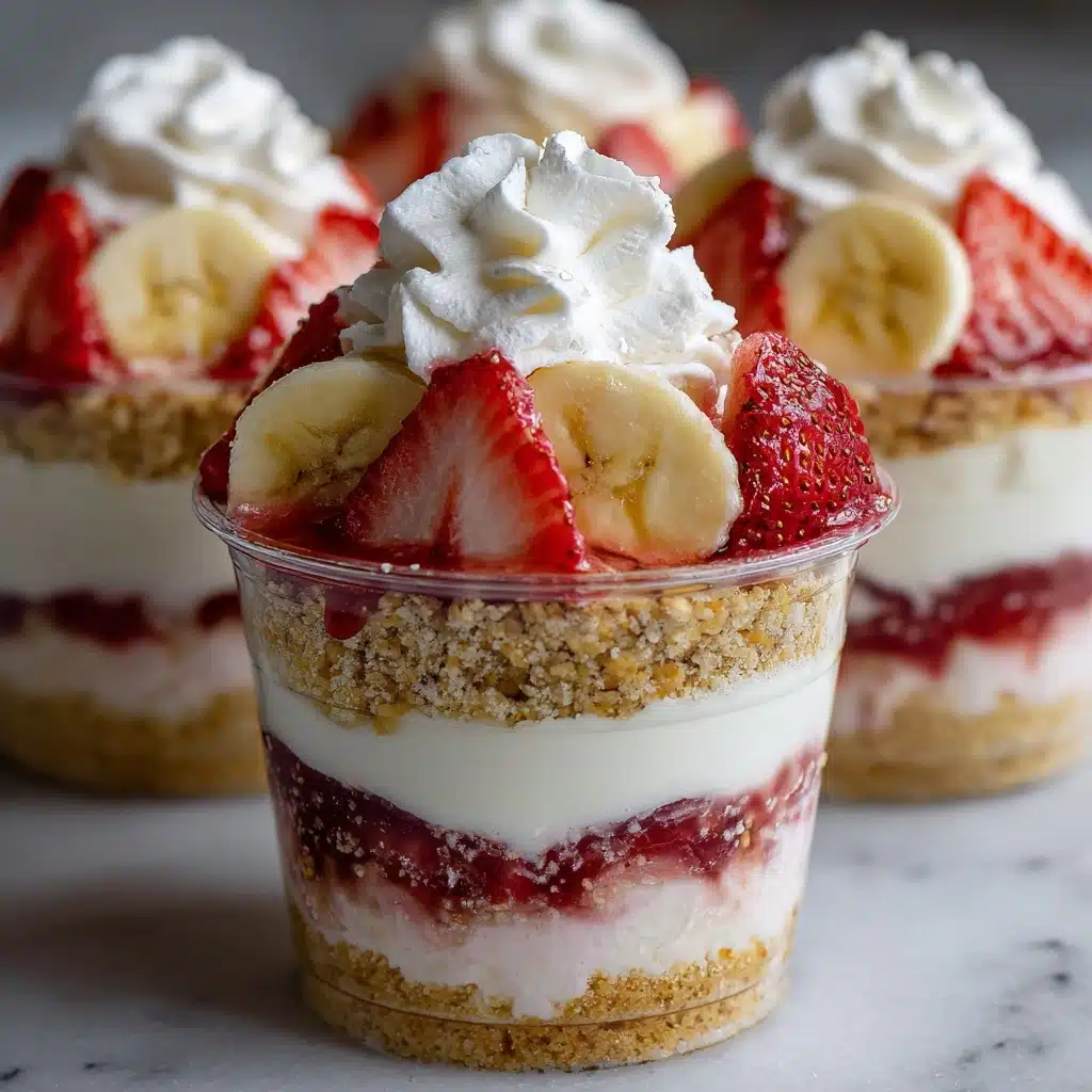 Banana Strawberry Pudding Cheesecake Cups Recipe - Recipe Image