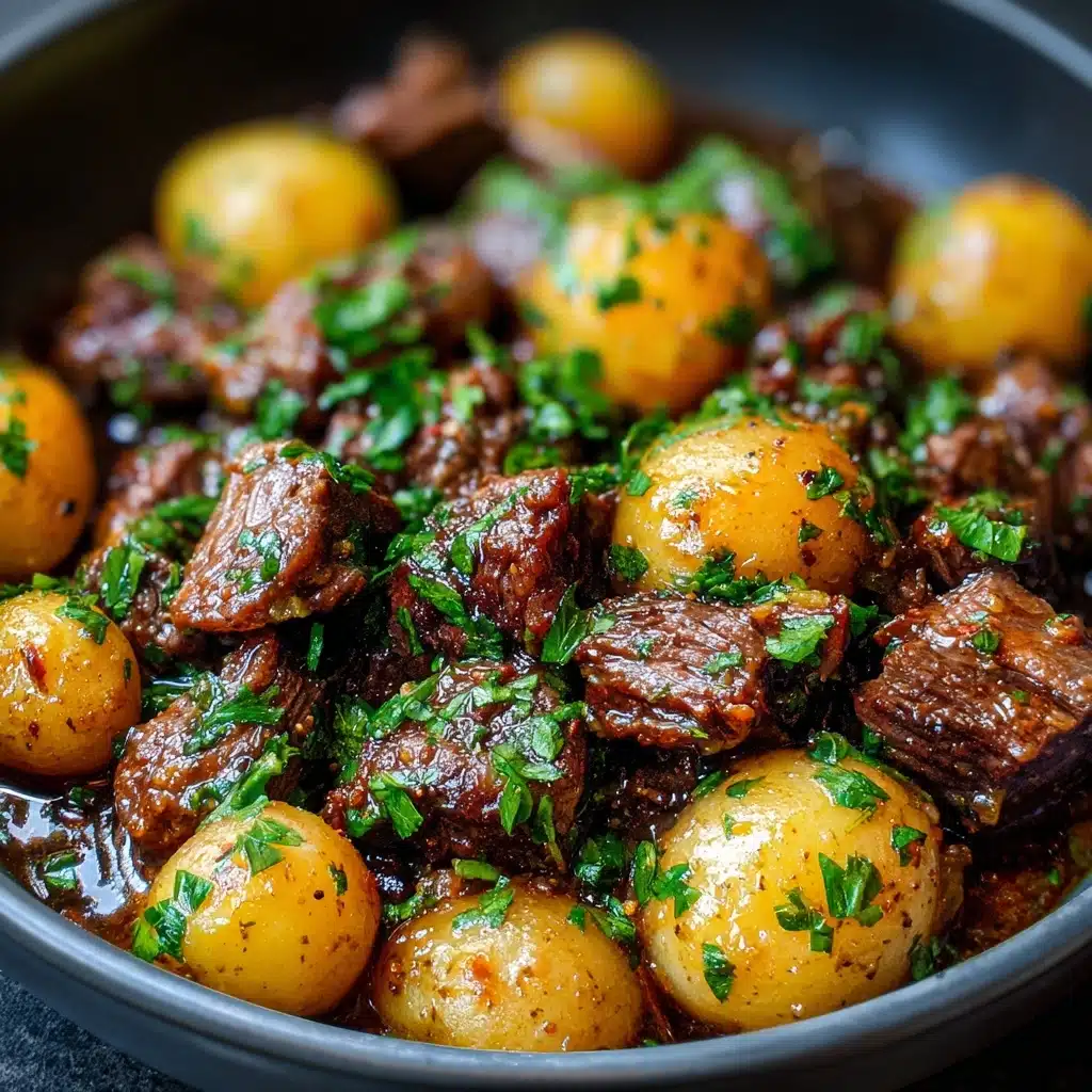 Slow Cooker Garlic Butter Beef Bites & Potatoes Recipe - Recipe Image