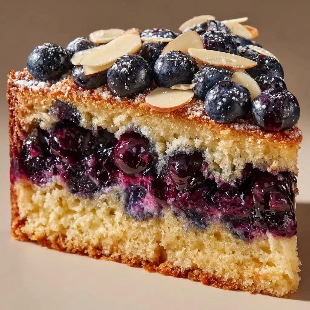 Almond Praline Blueberry Cake Recipe