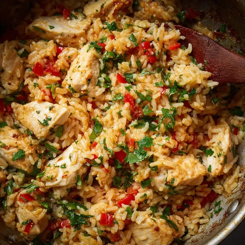 Easy One Pot Queso Chicken and Rice Recipe - Recipe Image