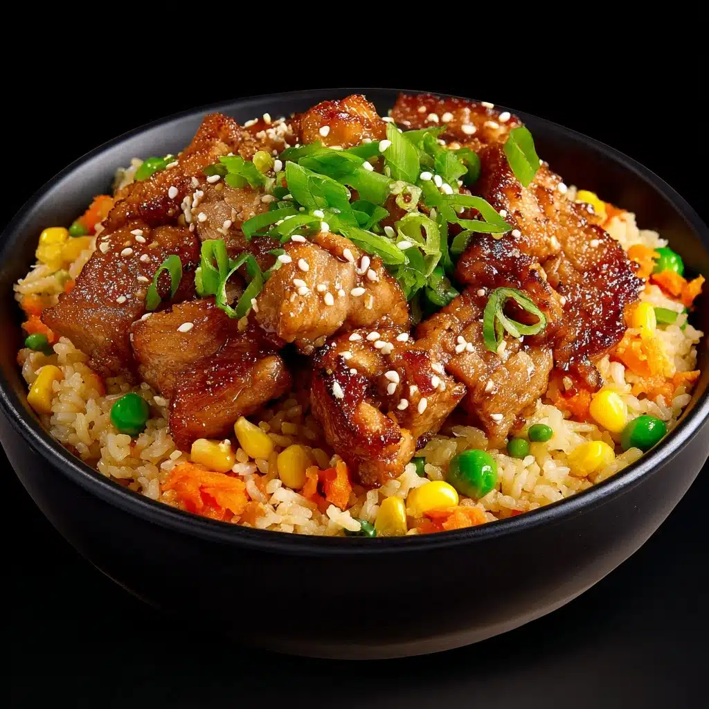 High Protein Crispy Garlic Chicken Fried Rice Recipe - Recipe Image