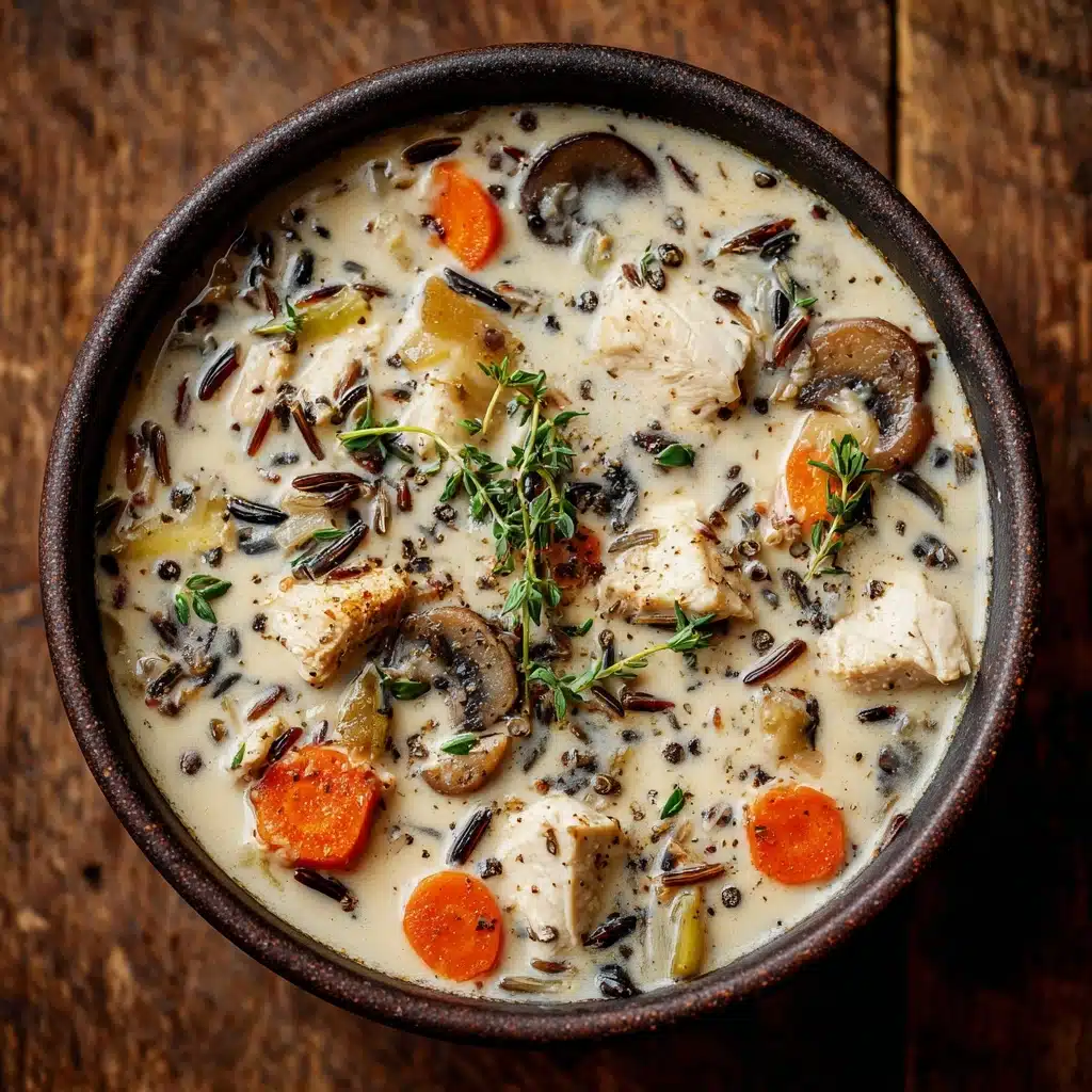 Creamy Mushroom Chicken and Wild Rice Soup Recipe - Recipe Image