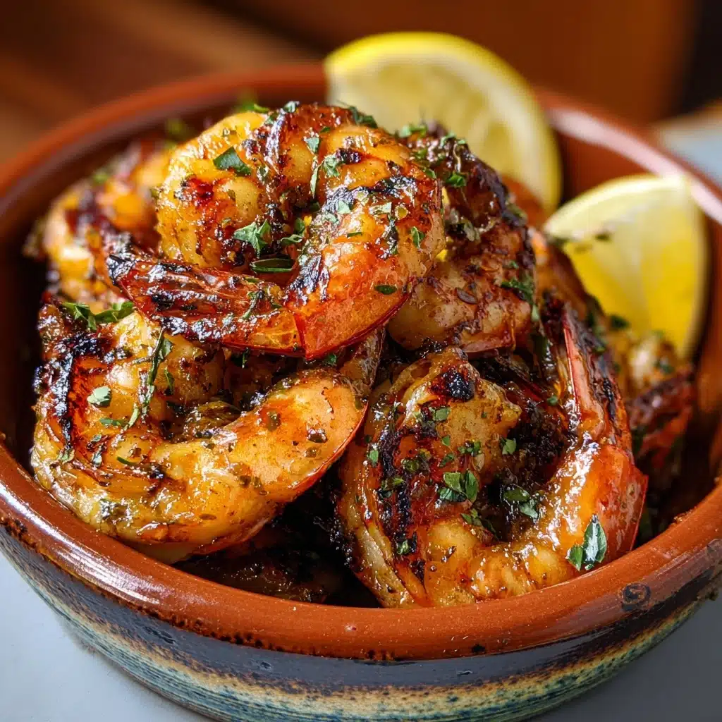 BBQ Grilled Prawns with Garlic, Lemon & Chilli Recipe - Recipe Image