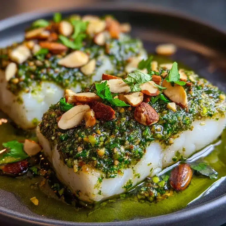 Keto Chilean Seabass with Walnut Pesto Crust Recipe