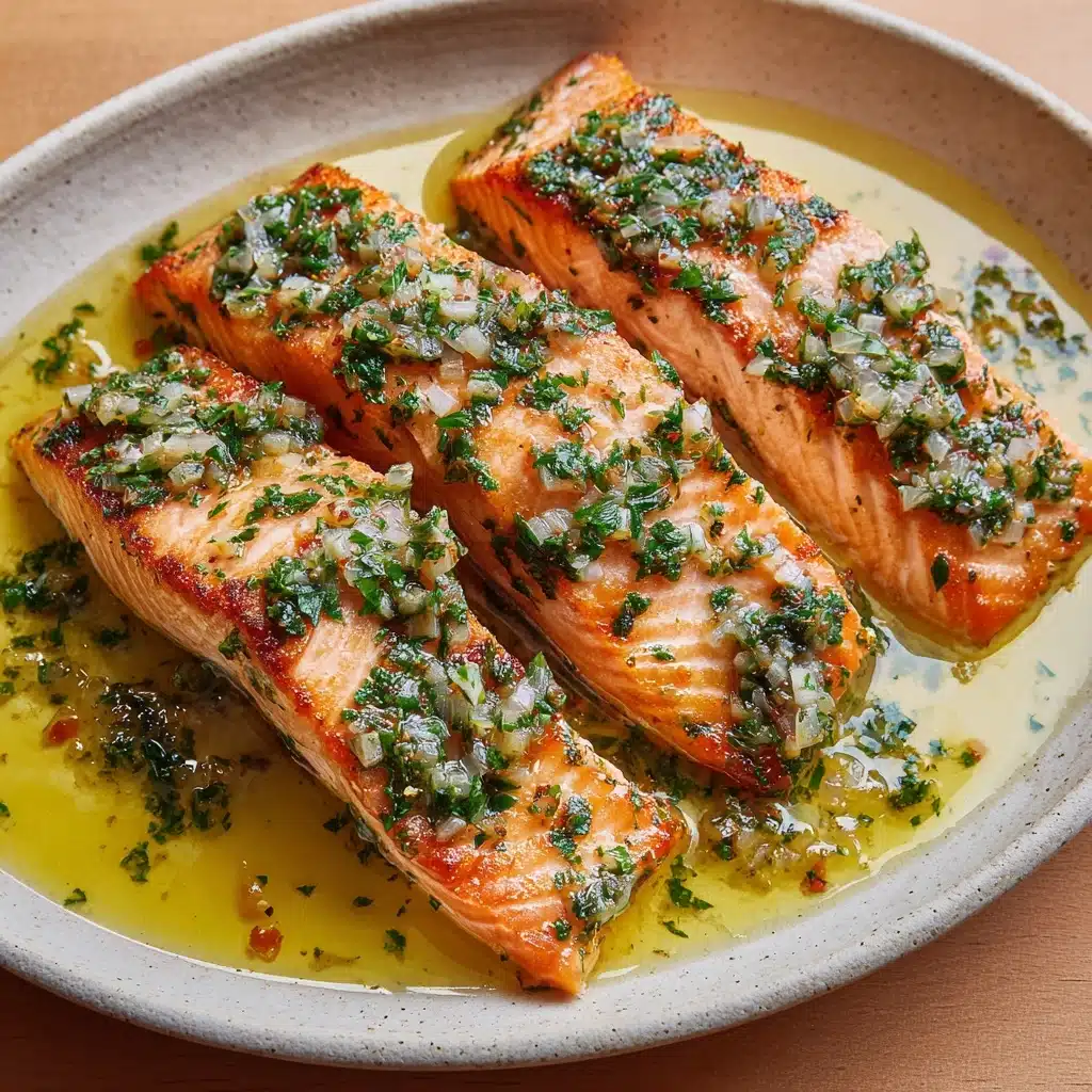 Olive Oil Poached Salmon with Herb Vinaigrette Recipe - Recipe Image