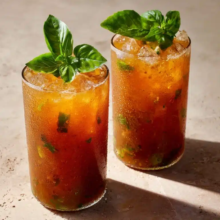 Peach Basil Iced Tea Recipe