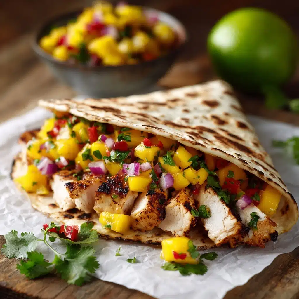 Jerk Chicken Burritos with Mango Salsa Recipe