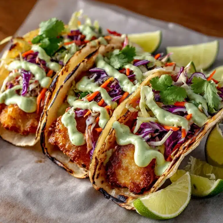 Crispy Fish Tacos with Cilantro Lime Slaw Recipe