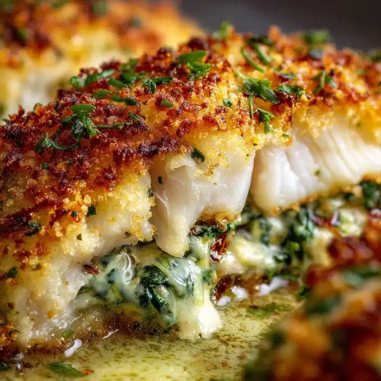 Stuffed Catfish with Cheese, Spinach, and Shrimp Recipe