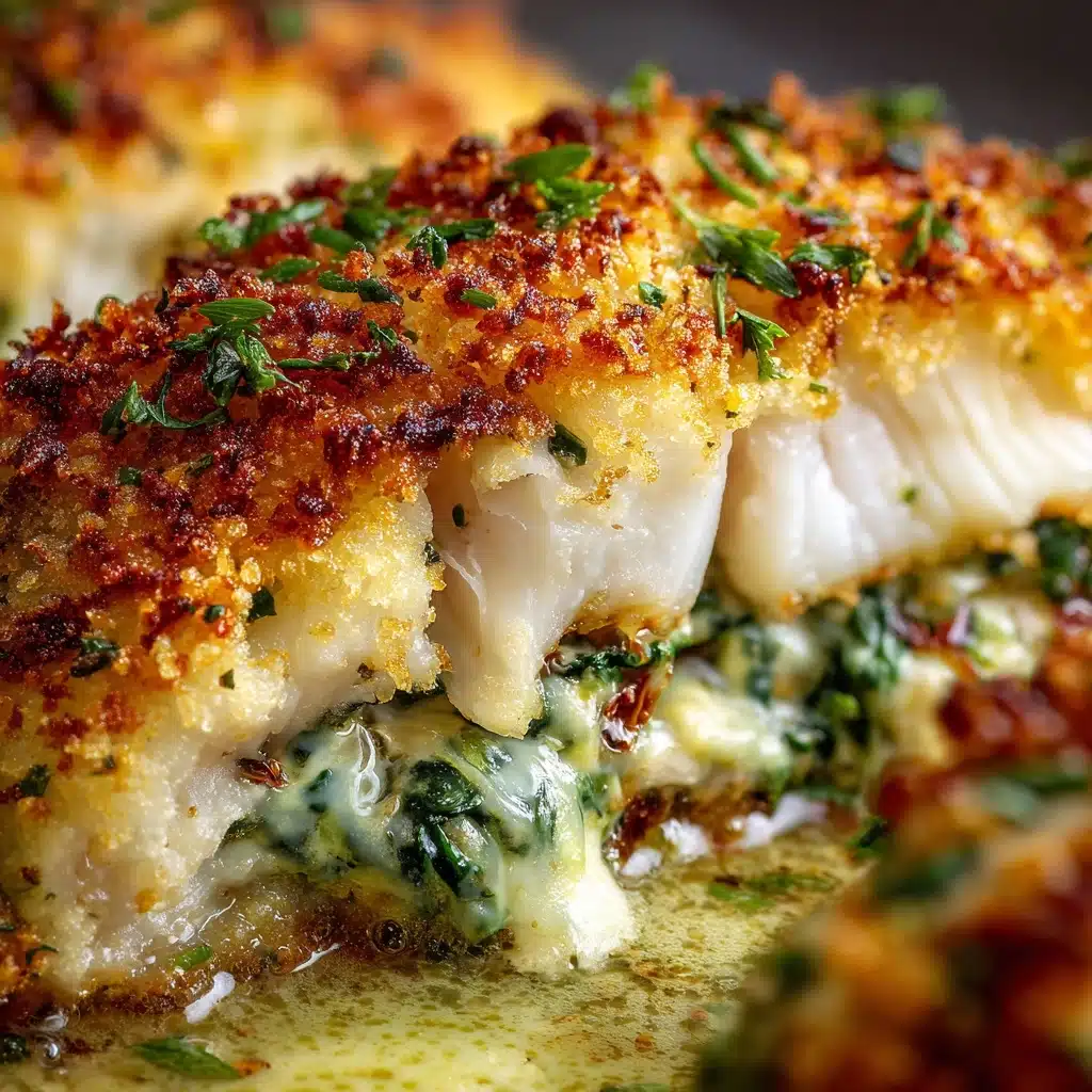 Stuffed Catfish with Cheese, Spinach, and Shrimp Recipe - Recipe Image