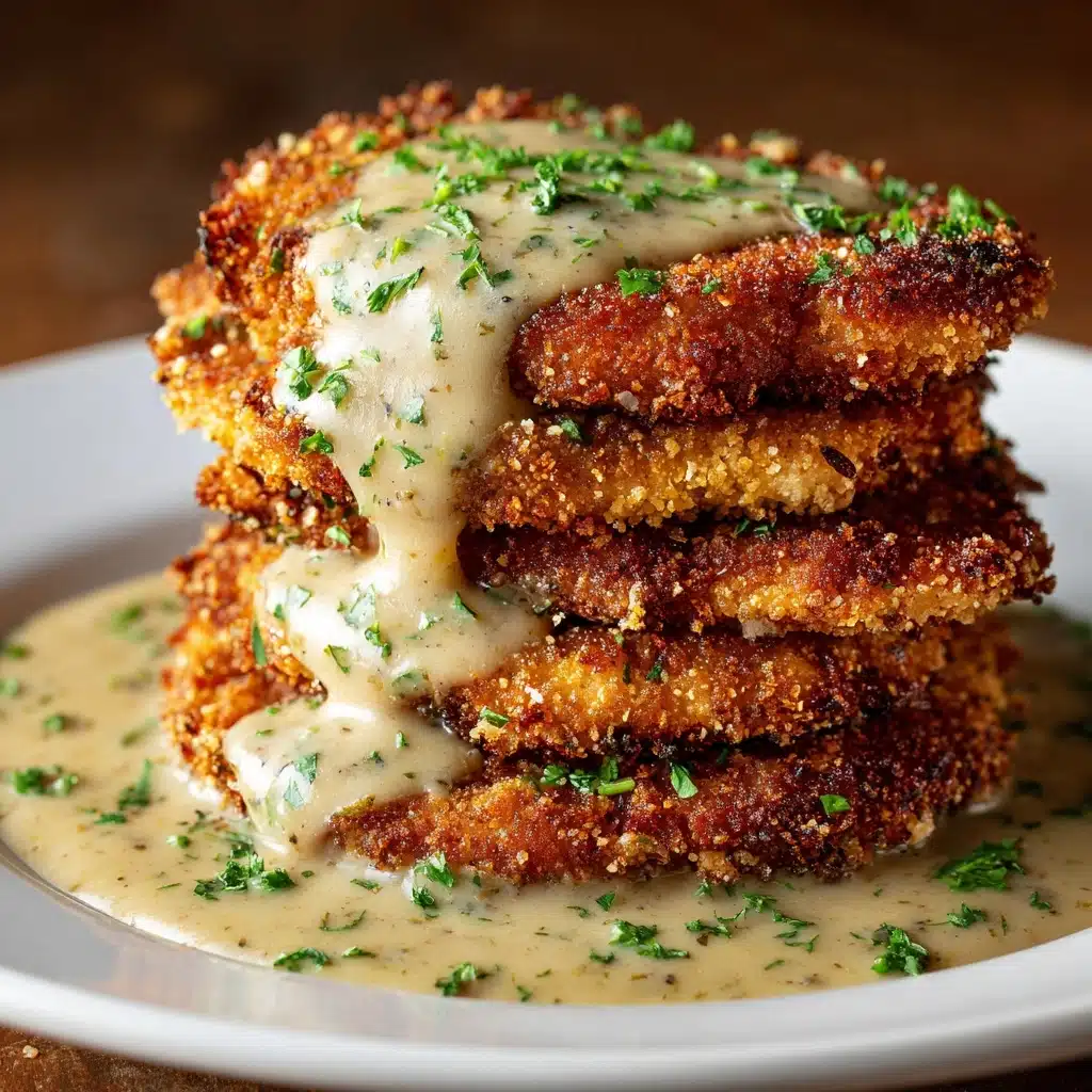 Crispy Parmesan Chicken with Dreamy Garlic Sauce Recipe - Recipe Image