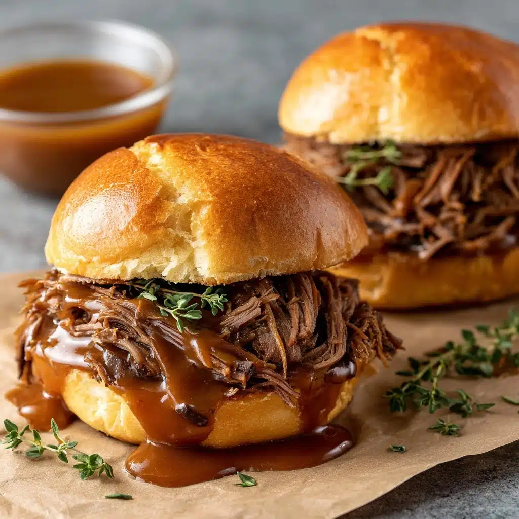 Slow Cooker French Dip Sandwiches Recipe - Recipe Image