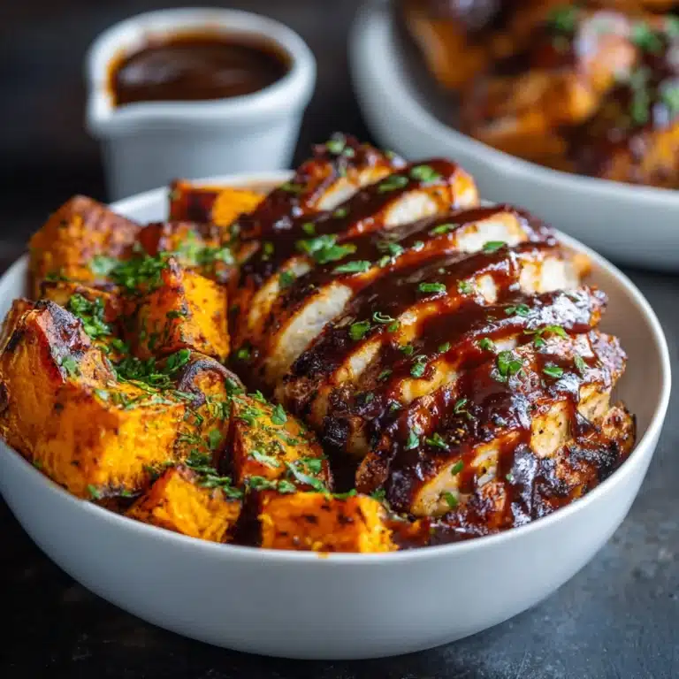 BBQ Chicken & Roasted Sweet Potato Bowls Recipe