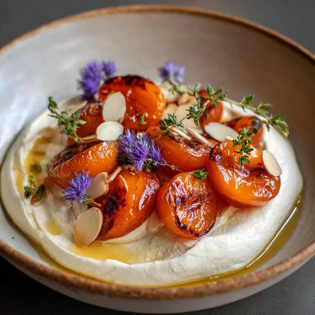 Grilled Apricots with Whipped Goat Cheese & Thyme Honey Recipe - Recipe Image