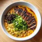 Chicken Ramen with Creamy Garlic Sauce Recipe