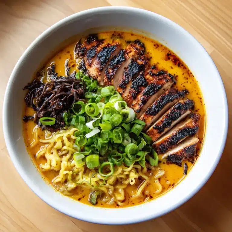 Chicken Ramen with Creamy Garlic Sauce Recipe