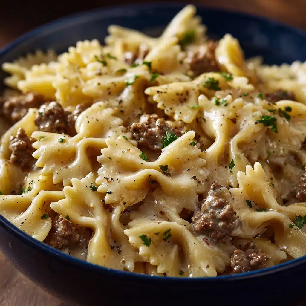 Creamy Beef and Bowtie Pasta Recipe - Recipe Image