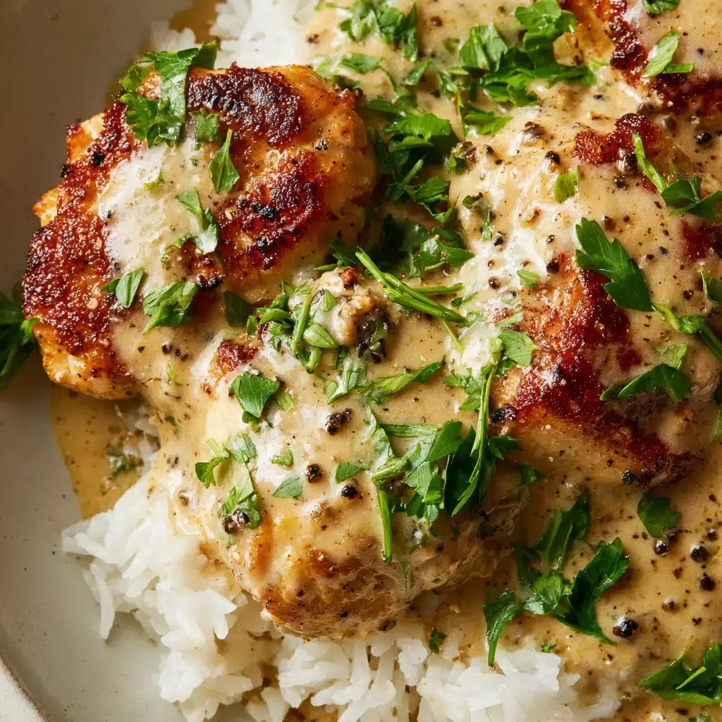 Creamy Smothered Chicken and Rice Recipe - Recipe Image