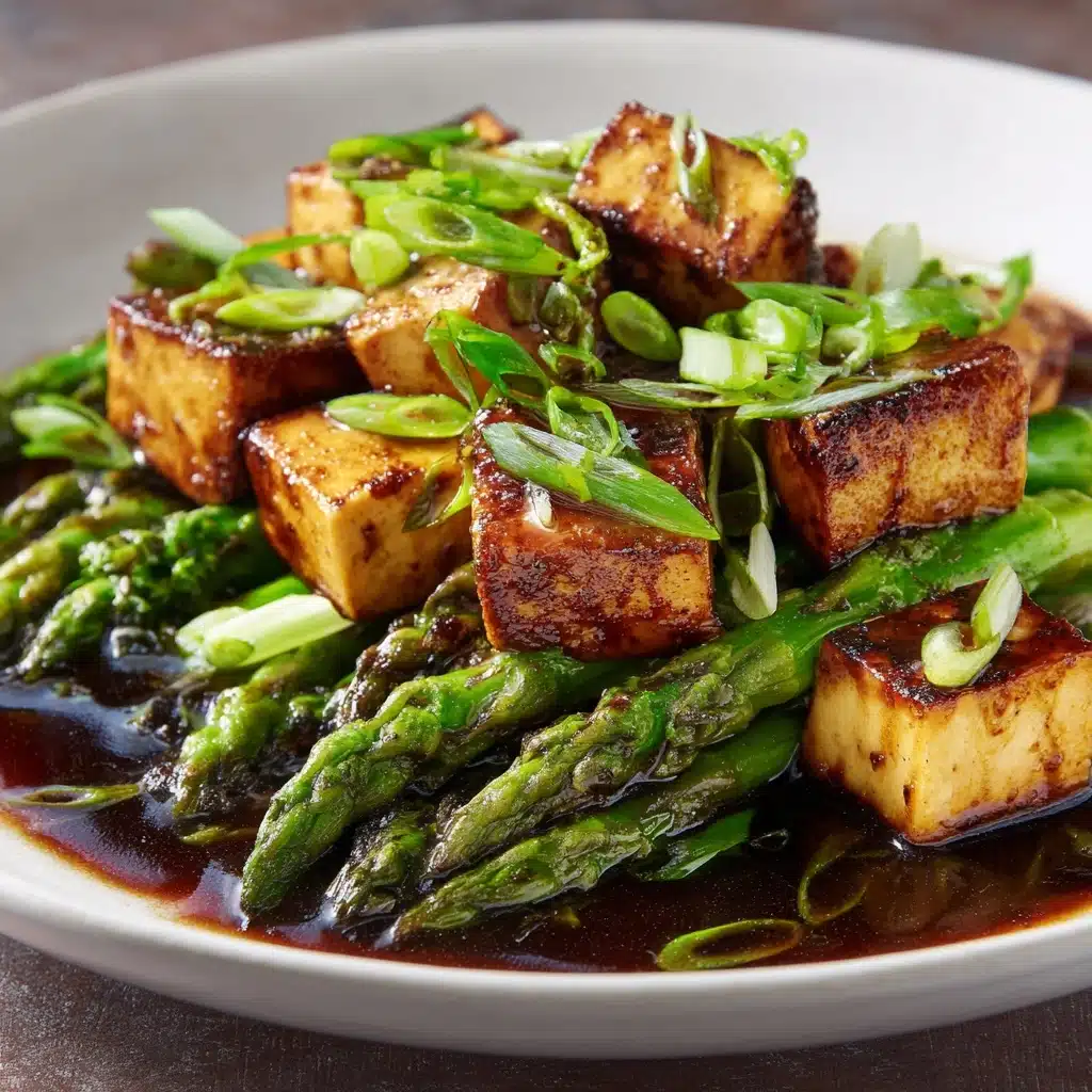 Miso-Chile Asparagus With Tofu Recipe - Recipe Image
