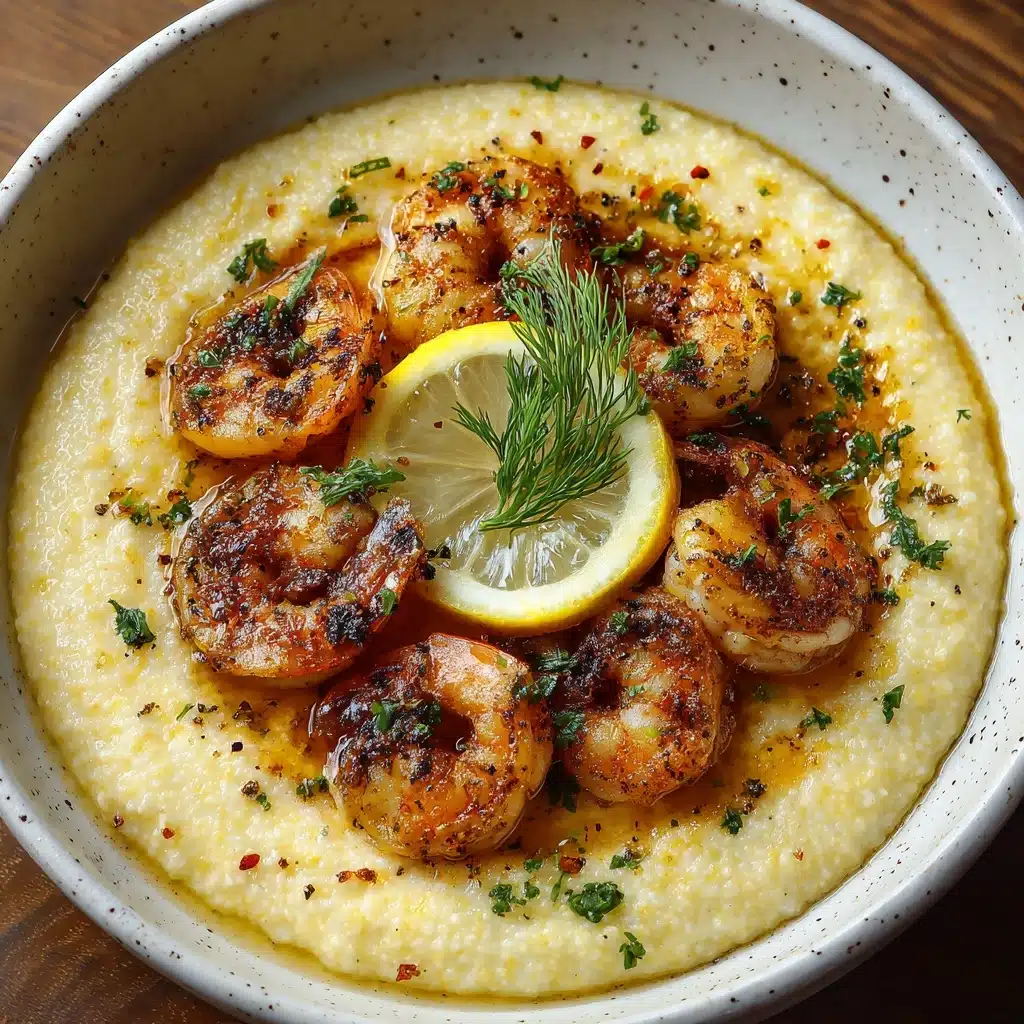 Honey Butter Cajun Shrimp with Smoked Gouda Grits Recipe - Recipe Image