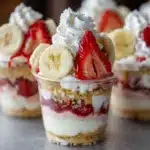 Banana Strawberry Pudding Cheesecake Cups Recipe