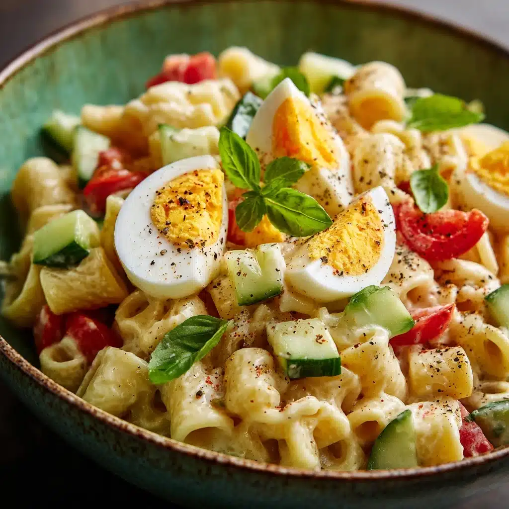 Creamy Pasta Salad with Hard-Boiled Eggs Recipe - Recipe Image