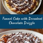 Crispy Homemade Funnel Cake with Chocolate Drizzle Recipe
