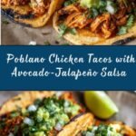 Crispy Poblano Chicken Tacos with Avocado-Jalapeño Salsa Recipe