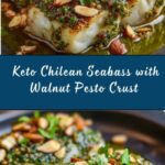 Keto Chilean Seabass with Walnut Pesto Crust Recipe
