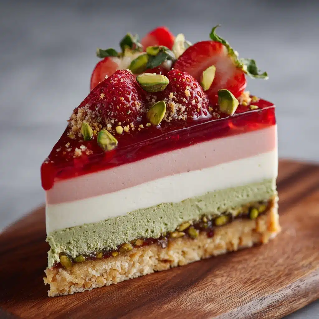 Strawberry Pistachio Mousse Cake Recipe - Recipe Image