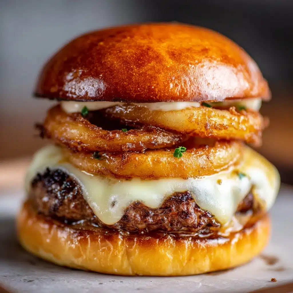 Caramelized Onion and Cheese Burgers Recipe - Recipe Image