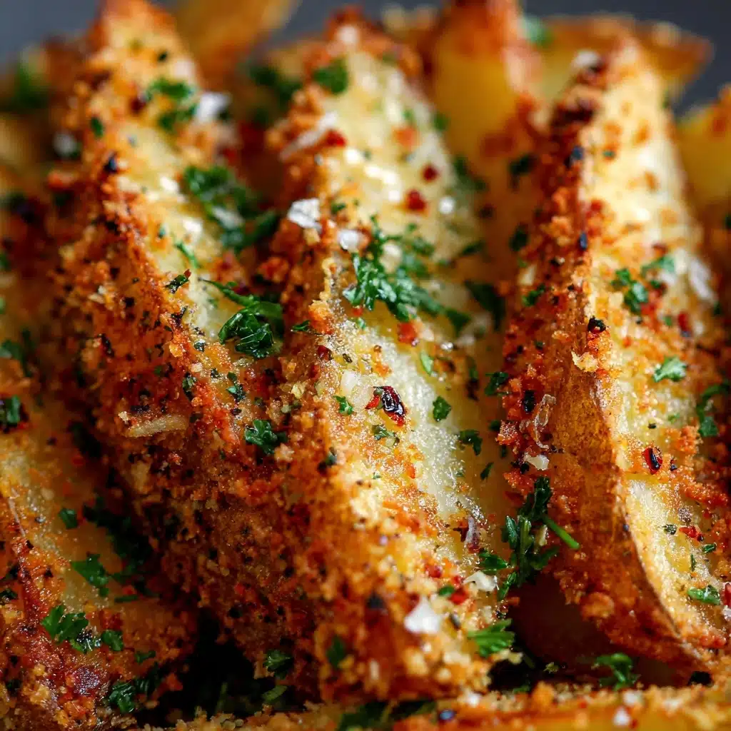 Baked Garlic Parmesan Potato Wedges Recipe - Recipe Image