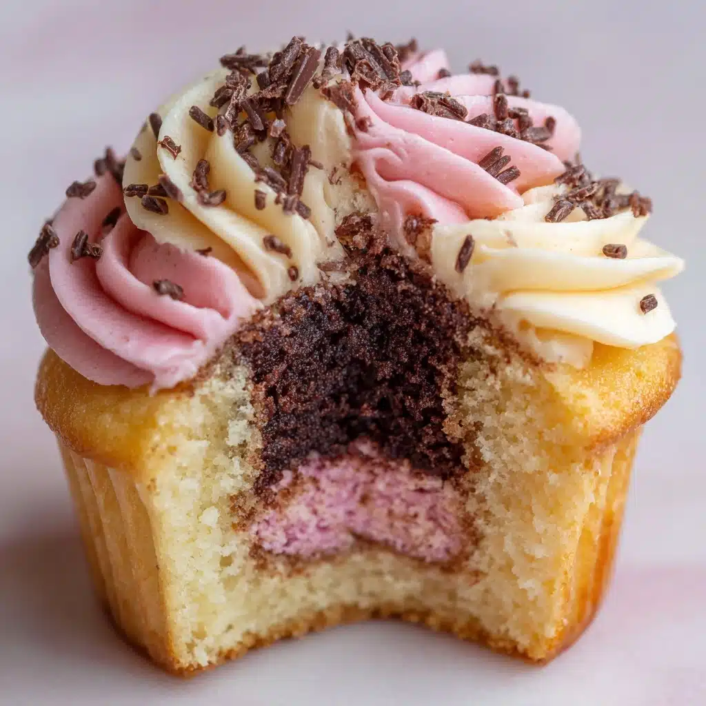 Heavenly Neapolitan Cream Cupcakes Recipe - Recipe Image