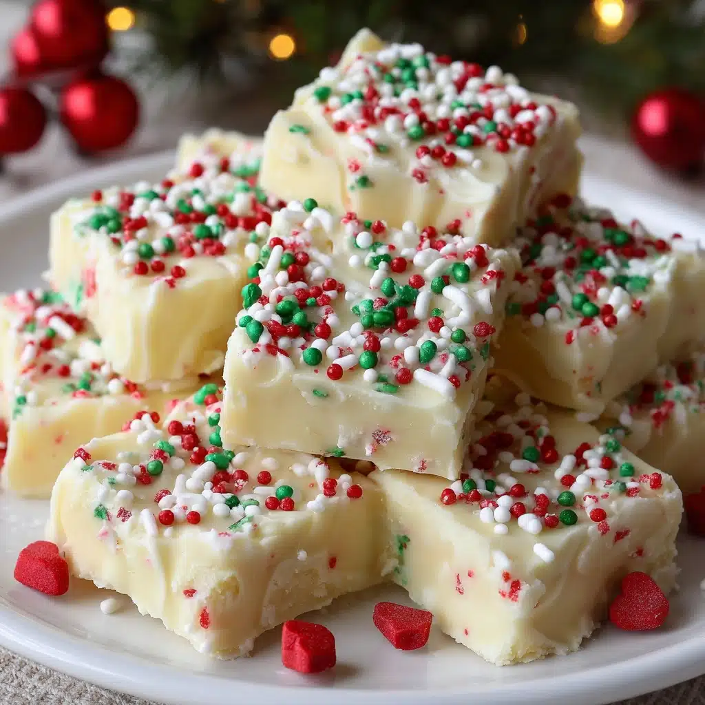 White Chocolate No-Bake Festive Candy Recipe - Recipe Image