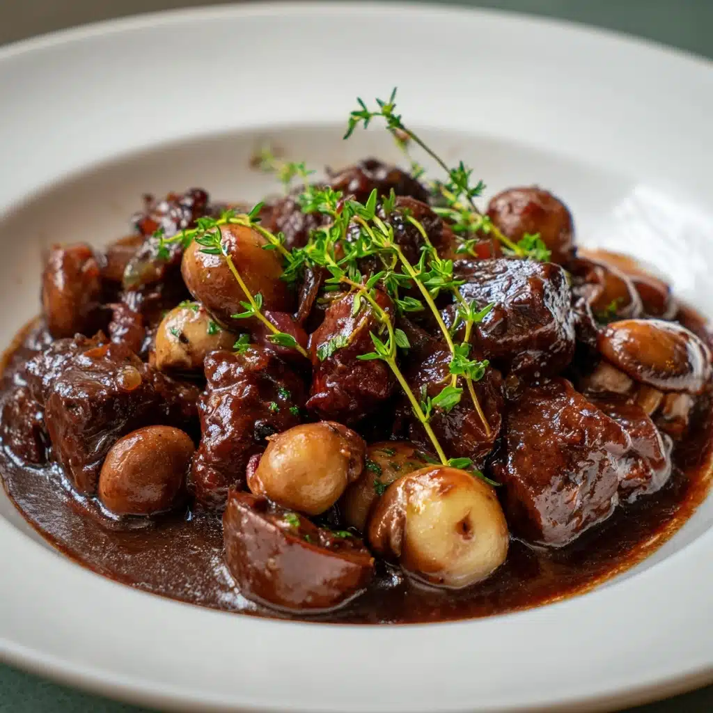 Classic French Beef Stew and Mushrooms Recipe - Recipe Image